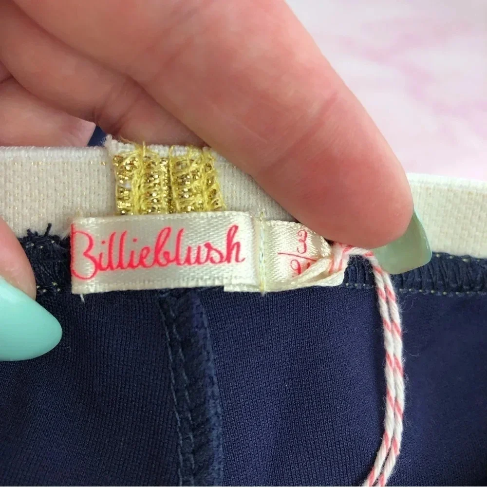 NWT Billieblush matching set heart ringer t-shirt and navy pants‎ size 3 years